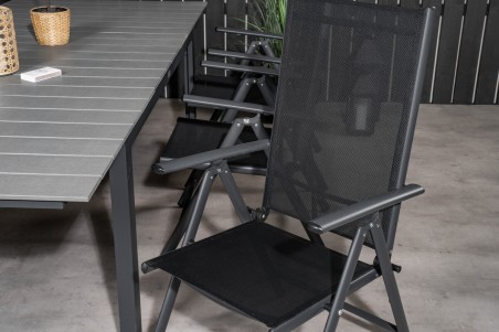 Levels & Break matgrupp 1 bord + 6 stolar svart Venture Home