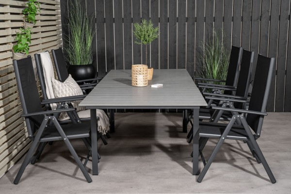 Levels & Break matgrupp 1 bord + 6 stolar svart Venture Home