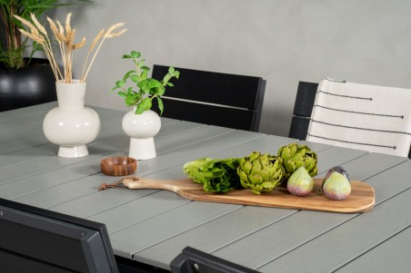 Levels rektangulär matgrupp 1 bord + 6 stolar svart/grå Venture Home