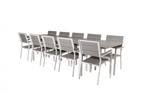 Levels rektangulär matgrupp grå/vit Venture Home