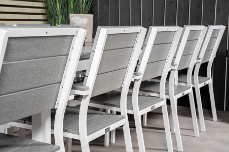 Levels rektangulär matgrupp grå/vit Venture Home