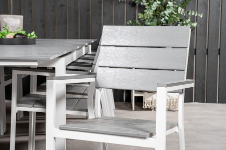 Levels rektangulär matgrupp grå/vit Venture Home