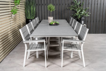 Levels rektangulär matgrupp grå/vit Venture Home