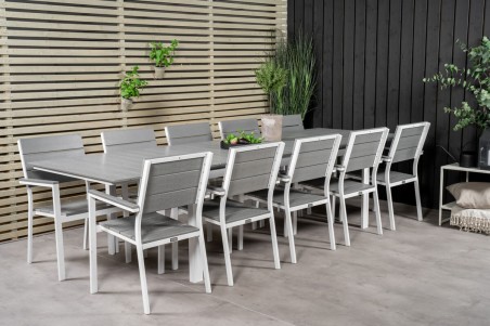 Levels rektangulär matgrupp grå/vit Venture Home