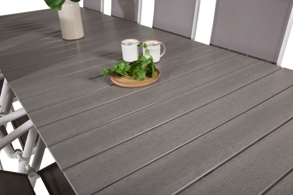 Levels & Break matgrupp 1 bord + 10 stolar grå/vit Venture Home