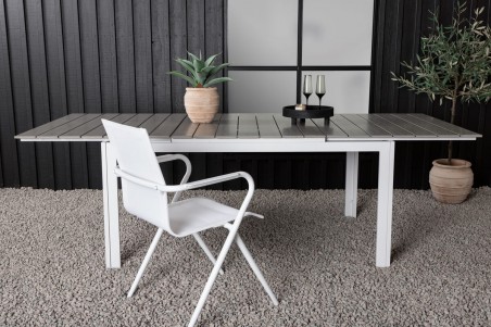 Levels matbord 160/240x100x75 cm vit/grå Venture Home