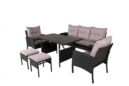 Knock soffgrupp svart/grå Venture Home