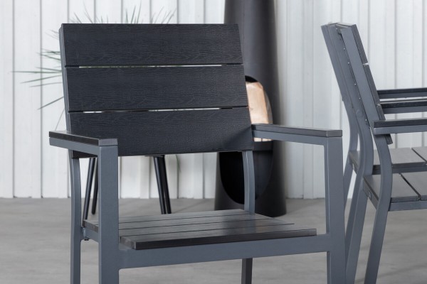 Khung, Levels matgrupp 1 bord + 6 stolar natur/svart Venture Home