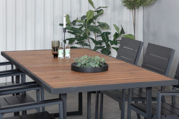 Khung, Levels matgrupp 1 bord + 6 stolar natur/svart Venture Home
