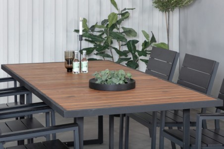 Khung, Levels matgrupp 1 bord + 6 stolar natur/svart Venture Home