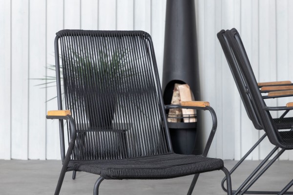 Khung, Bois matgrupp 1 bord + 6 stolar svart/natur Venture Home