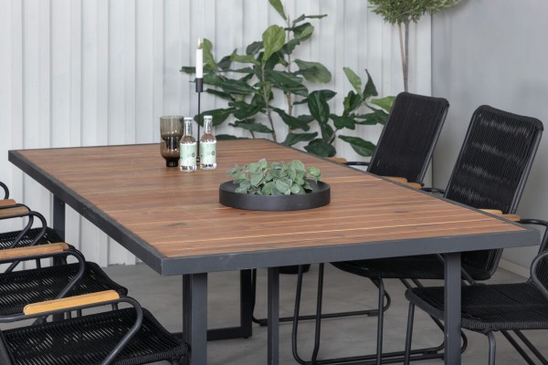 Khung, Bois matgrupp 1 bord + 6 stolar svart/natur Venture Home