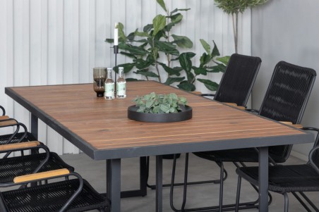 Khung, Bois matgrupp 1 bord + 6 stolar svart/natur Venture Home