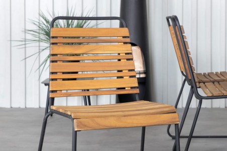 Khung, Bois matgrupp 1 bord + 6 stolar natur/svart Venture Home