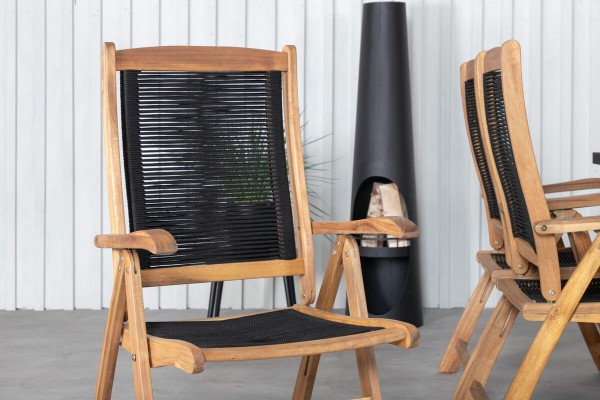 Khung, Peter matgrupp 1 bord + 6 stolar natur/svart Venture Home