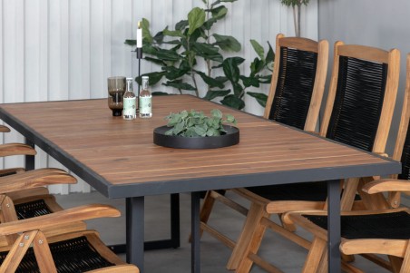 Khung, Peter matgrupp 1 bord + 6 stolar natur/svart Venture Home