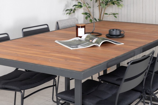 Khung, Lina matgrupp 1 bord + 6 stolar svart/natur Venture Home