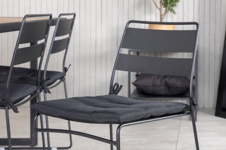 Khung, Lina matgrupp 1 bord + 6 stolar svart/natur Venture Home