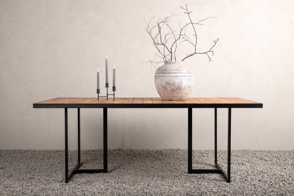 Khung matbord 200x100x75 cm natur/svart Venture Home