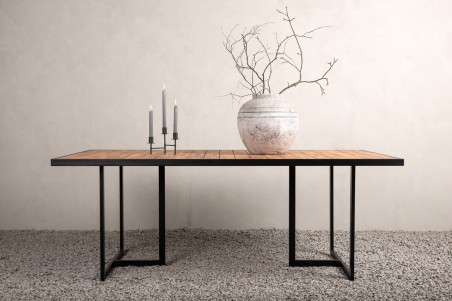 Khung matbord 200x100x75 cm natur/svart Venture Home
