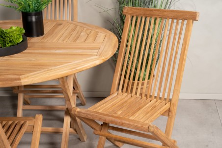 Kenya rund matgrupp 1 bord + 4 stolar natur Venture Home