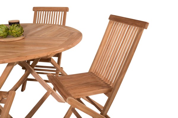Kenya rund matgrupp 1 bord + 4 stolar natur Venture Home