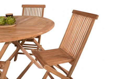 Kenya rund matgrupp 1 bord + 4 stolar natur Venture Home