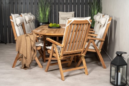 Kenya matgrupp 1 bord + 8 pos.stolar natur Venture Home
