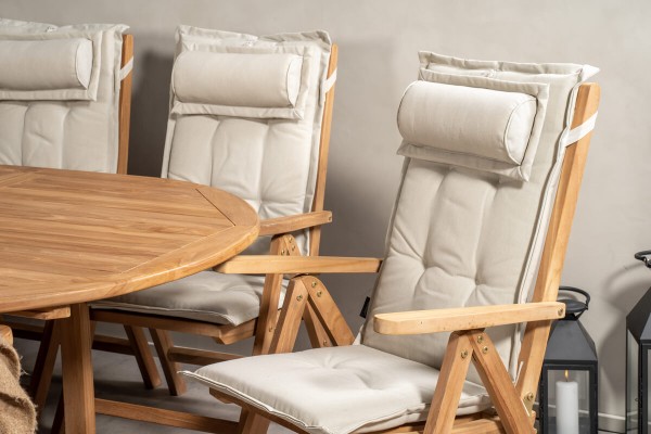 Kenya matgrupp 1 bord + 8 pos.stolar natur Venture Home