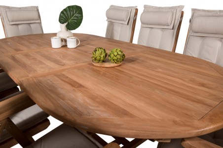 Kenya matgrupp 1 bord + 8 pos.stolar natur Venture Home