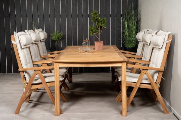 Kenya matgrupp 1 bord + 6 pos.stolar natur Venture Home
