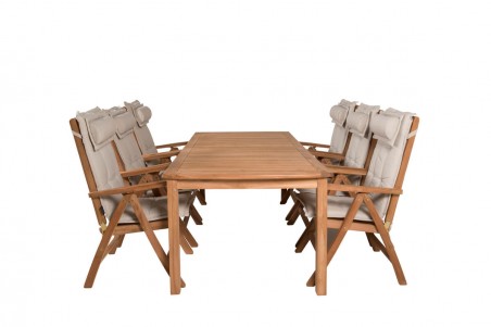 Kenya matgrupp 1 bord + 6 pos.stolar natur Venture Home