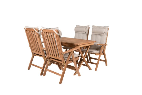 Kenya matgrupp 1 bord + 4 pos.stolar natur Venture Home
