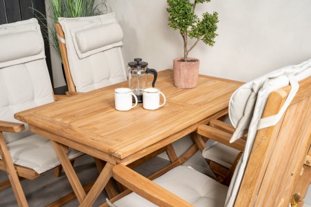 Kenya matgrupp 1 bord + 4 pos.stolar natur Venture Home