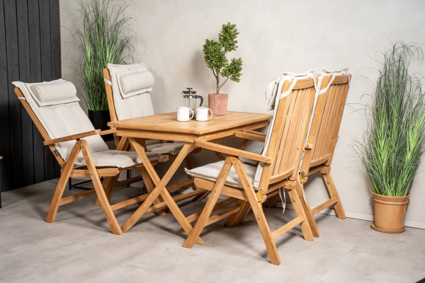 Kenya matgrupp 1 bord + 4 pos.stolar natur Venture Home