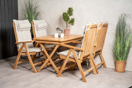 Kenya matgrupp 1 bord + 4 pos.stolar natur Venture Home