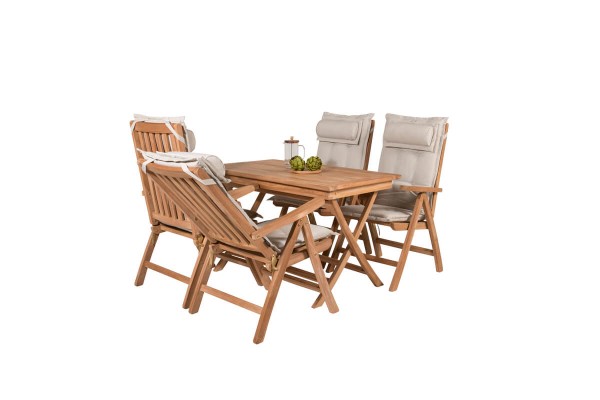 Kenya matgrupp 1 bord + 4 pos.stolar natur Venture Home