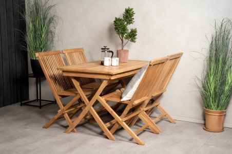 Kenya matgrupp 1 bord + 4 stolar natur Venture Home