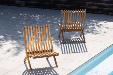 Kenya loungestol 2-pack 73x63x85 cm natur Venture Design