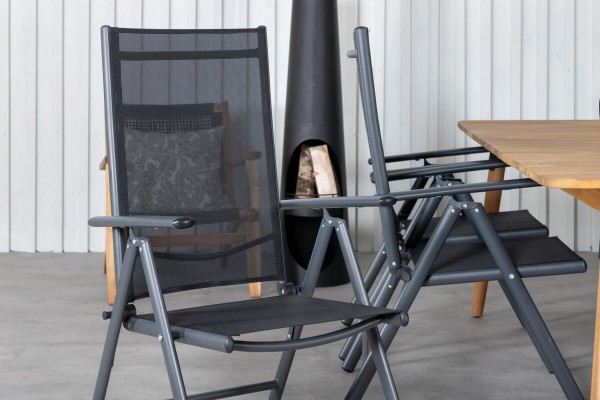 Julian, Break matgrupp 1 bord + 6 stolar natur/svart Venture Home