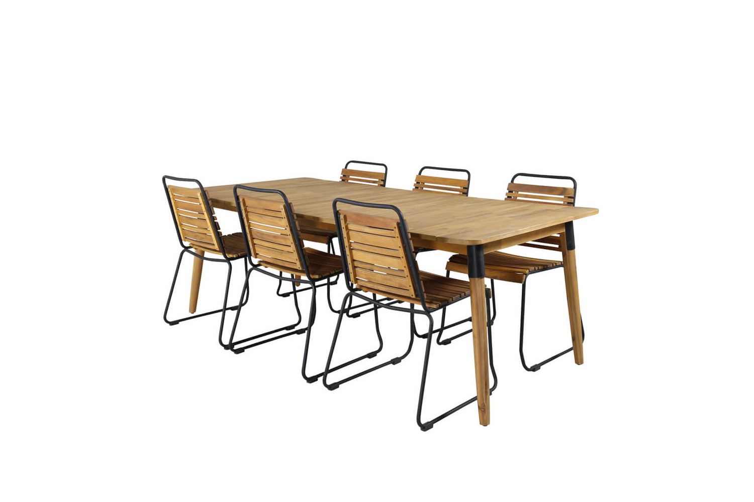Julian, Bois matgrupp 1 bord + 6 stolar natur Venture Home
