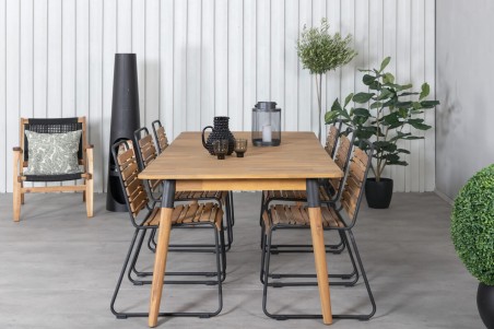 Julian, Bois matgrupp 1 bord + 6 stolar natur Venture Home