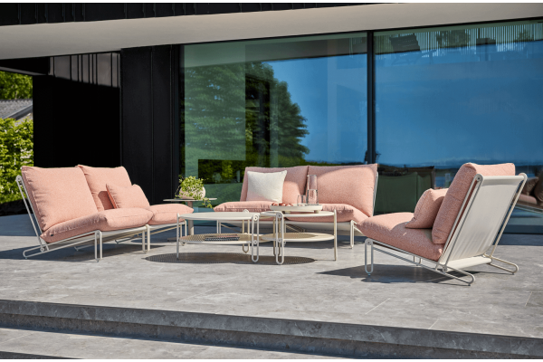 Blixt loungefåtölj pearl white/teddy orange Brafab