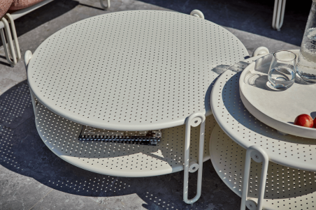 Blixt soffbord Ø65 H42 cm pearl white Brafab