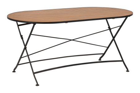 Brewer matbord 160x85x73 cm svart/teak Brafab