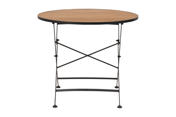 Brewer matbord Ø85x73 cm svart/teak Brafab