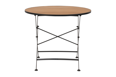 Brewer matbord Ø85x73 cm svart/teak Brafab