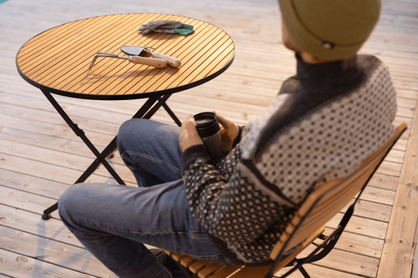 Brewer matstol svart/teak Brafab