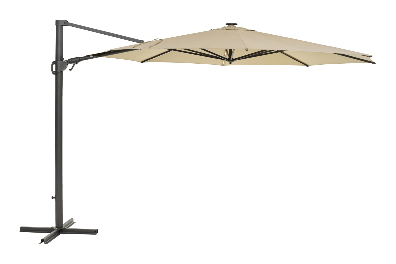 Cilento parasoll light grey/khaki Brafab