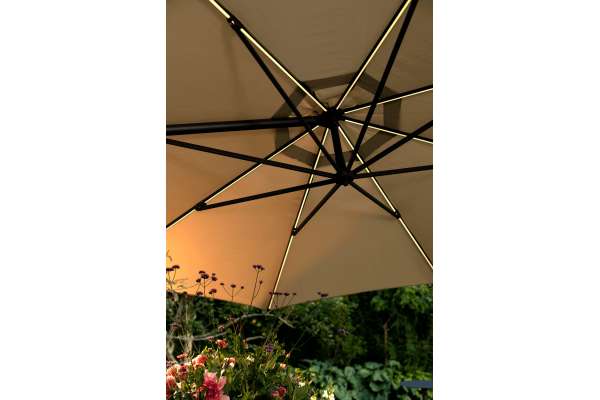 Cilento parasoll light grey/khaki Brafab